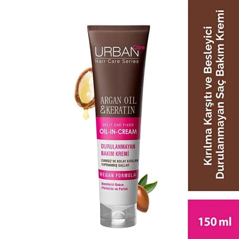 Urban Care کرم مو بدون نیاز به آبکشی آرگان روغن و کراتین ۱۵۰ میلی‌لیتر