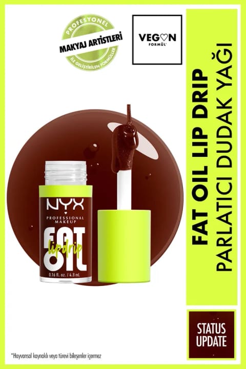 روغن لب NYX Professional Makeup Fat Oil Lip Drip براق و مرطوبکننده با رنگ گیلاسی