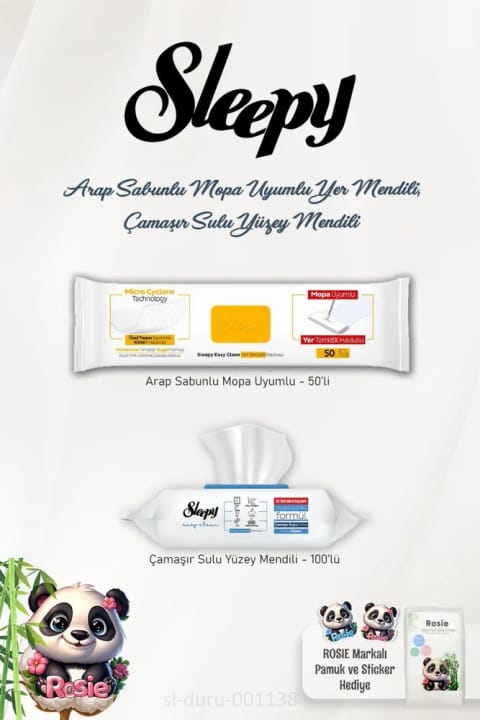 دستمال تمیزکننده کف Sleepy با صابون عربی 50 برگی