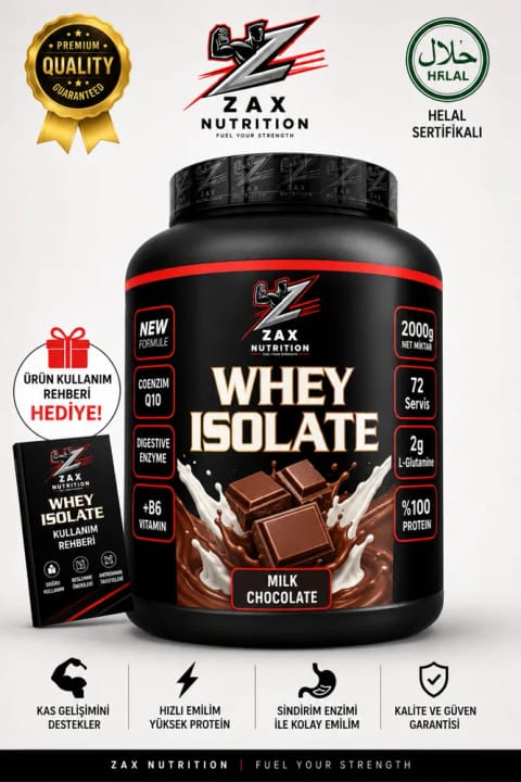 zax nutrition ایزوله وی پروتئین میلک چاکلت 2000 سری جدید بسته بزرگ