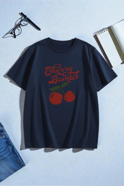 تیشرت طراحی چاپی Cherry Bomb یونیسکس uyguntarz