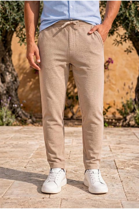 شلوار جاگر مردانه Valiberta Herbert Nova پارچه پیکه Regular Fit - بژ