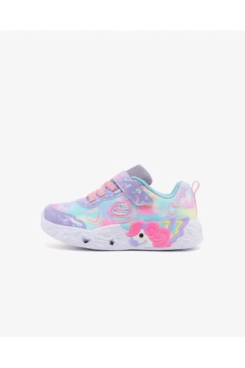 SKECHERS UNICORN CHARMER - LIL HEART SPARKLES کفش اسپرت دختر بچه بنفش با چراغ