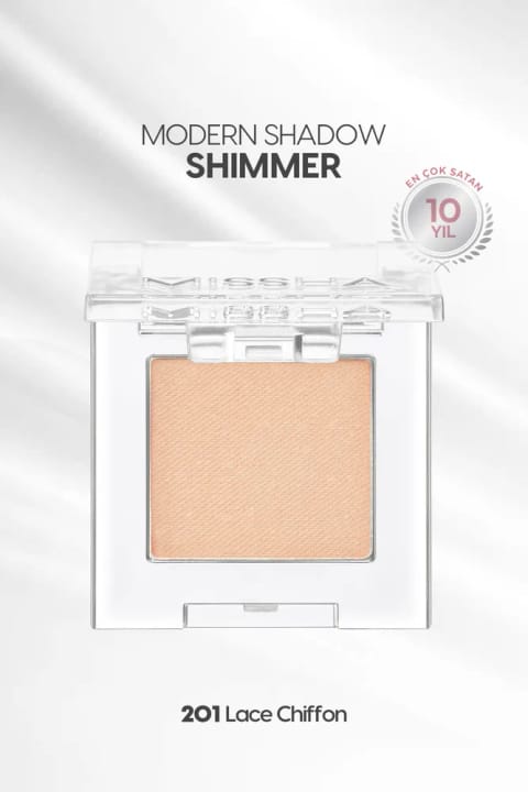 Missha سایه تک رنگ براق با ماندگاری بالا و کاربرد آسان Modern Shadow — 201 Lace Chiffon