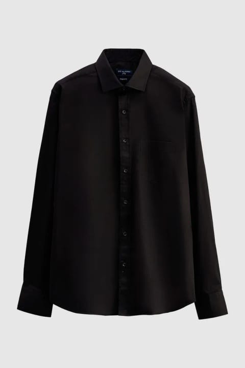 D'S Damat Regular Fit مشکی ساده پیراهن