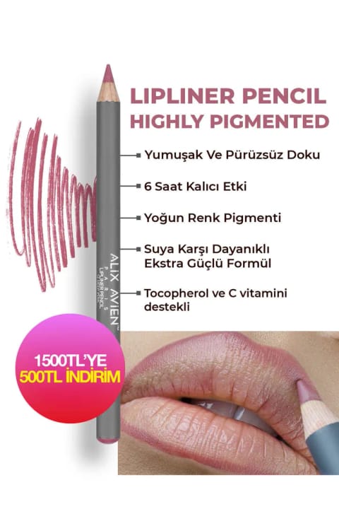 Alix Avien خط لب ماندگار و مرطوبکننده بدون پخش شدن — 12 Deep Pink