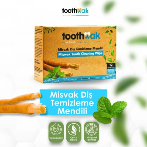 Toothwak مسواک دستمال تمیزکننده دندان 12 عددی