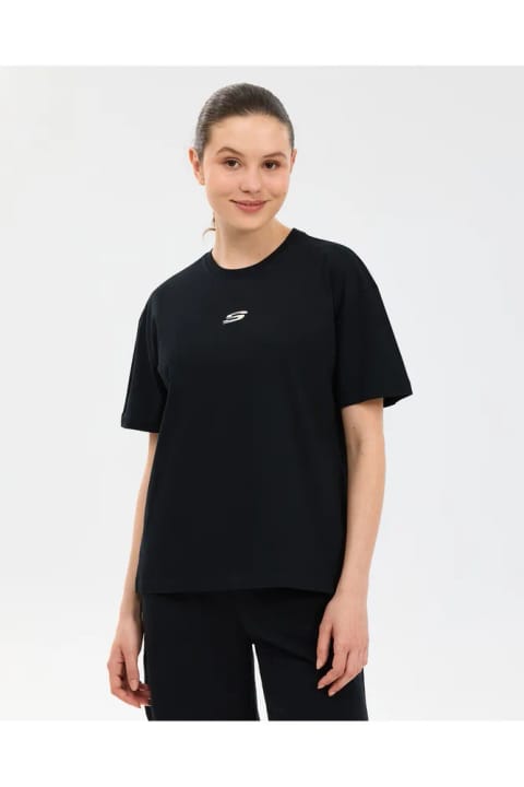 SKECHERS تیشرت گرافیکی آستین کوتاه زنانه مشکی