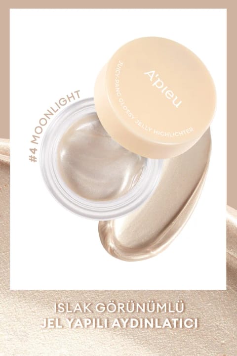 میشا هایلایتر ژله‌ای براق و طبیعی A'PIEU Juicy Pang Glossy Jelly Highlighter — 4 Moonlight