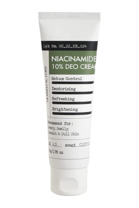 DERMA FACTORY دئودورانت کرمی روشنکننده بدون آلومینیوم حاوی 10% Niacinamide ...