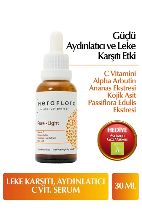 Heraflora Pure Light روشن‌کننده و ضد لک سرم پوست 30 میلی‌لیتر ویتامین C