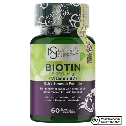 Nature's Supreme Biotin 5000 Mcg 60 کپسول