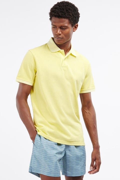 پولو یقه اسپرت شسته‌شده Barbour Ye93 Lemon Zest