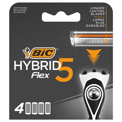 Bic Flex5 Hybrid 5 تیغه 4 کارتریج یدکی تیغ اصلاح
