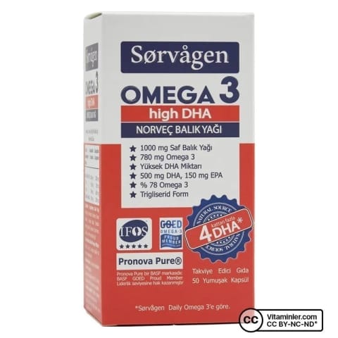 Sorvagen Omega 3 High DHA 1000 میلی‌گرم روغن ماهی 50 کپسول