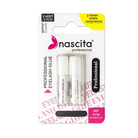 Nascita چسب مژه مصنوعی حرفهای شفاف 2×1 گرم