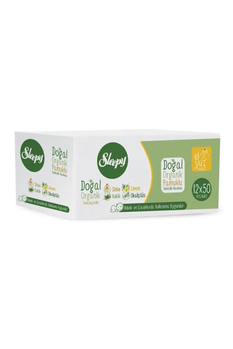 Sleepy دستمال پاککن طبیعی و ارگانیک ۱۲×۵۰