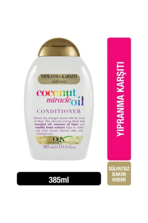 OGX Coconut Miracle Oil نرمکننده مو ضدخش بدون سولفات 385 میلیلیتر