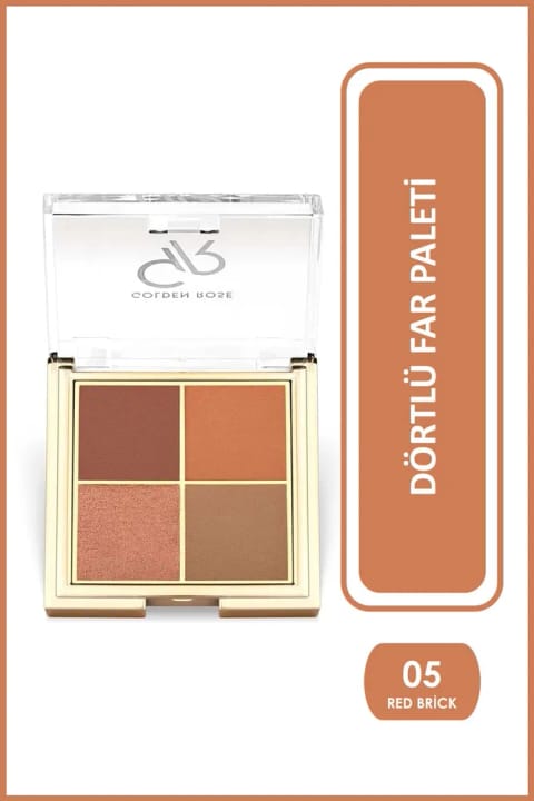 Golden Rose Quattro Eyeshadow Palette - 05 Red Brick - پالت سایه چشم چهار رنگ
