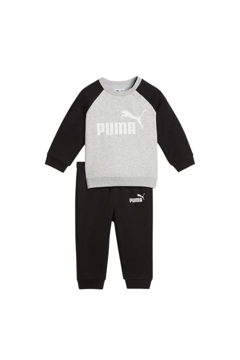 ست ترکمن پسرانه Puma مشکی Ess Raglan Crew