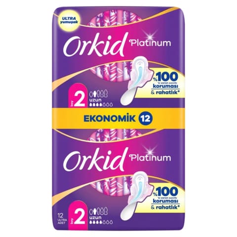 Orkid Platinum Uzun (Boy 2) 12'li Hijyenik Ped