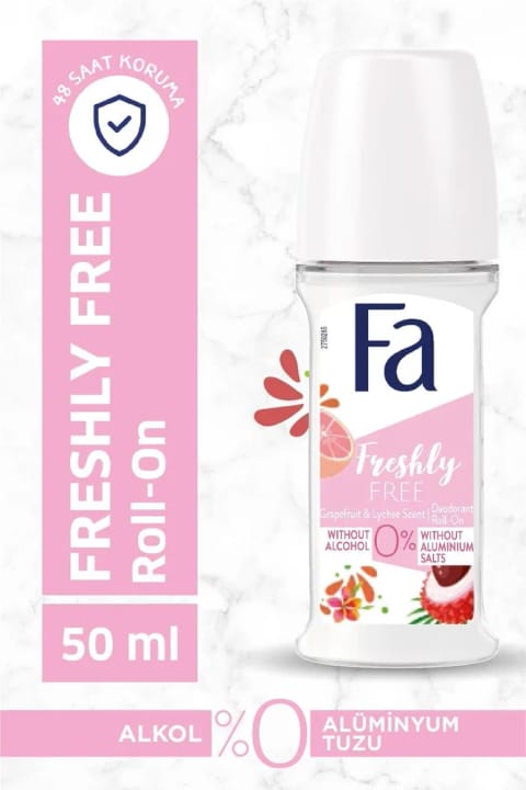 Fa Freshly Free گریپفروت و لیچی رولآن ۵۰ میلیلیتر – محافظت ۴۸ ساعته، ضد لک...