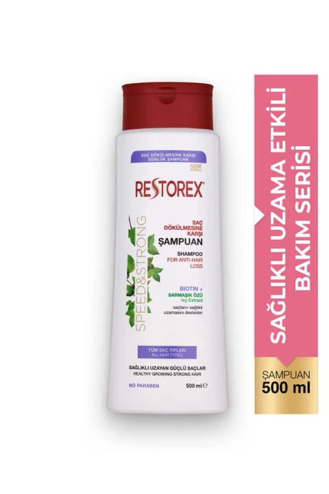 شامپو ضد ریزش مو با عصاره پیچک Restorex 500 میلیلیتر
