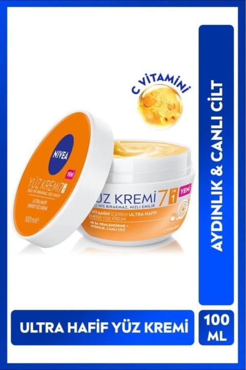کرم صورت انرژی اولترا سبک NIVEA حاوی Vitamin C 100ml، روشنکننده، آبرسان...