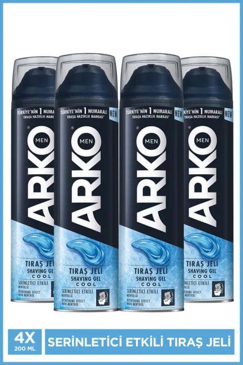 ژل اصلاح مردانه خنککننده Arko Men ۴×۲۰۰ میلیلیتر