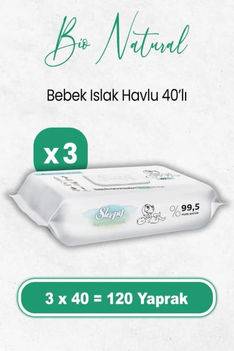 Sleepy Bio Natural دستمال مرطوب نوزاد ۴۰ عددی
