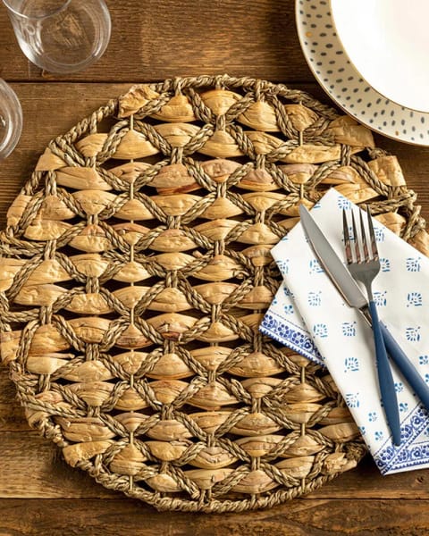 زیربشقابی حصیری Knit ۳۸ سانتی‌متری بژ