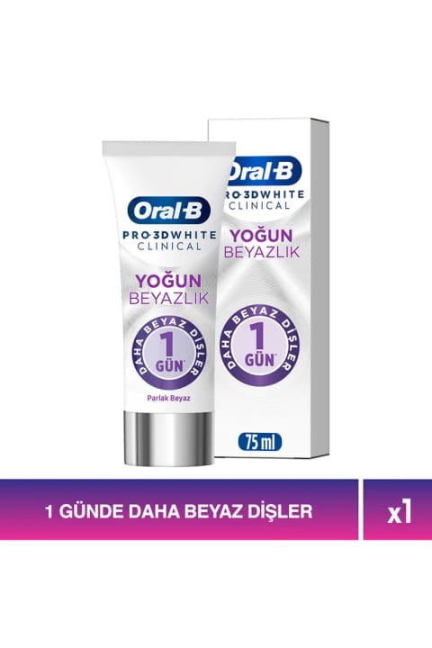 Oral-B Pro 3D White Clinical Intensive Whitening خمیردندان سفیدکننده براق ۷۵ میلی‌لیتر × ۳