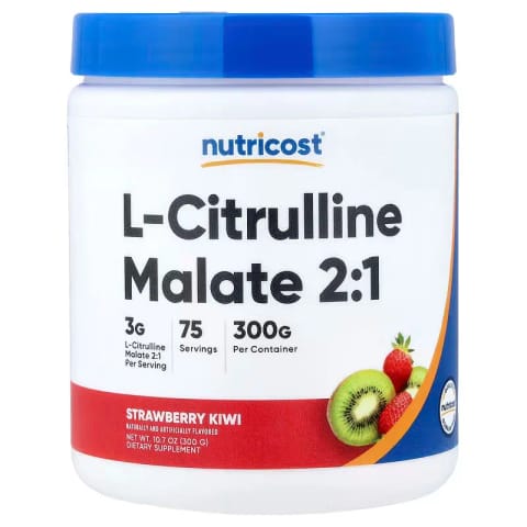 Nutricost L-Citrulline Malate Nitric Oxide Muscle Recovery 2:1 Strawberry Kiwi 300 g