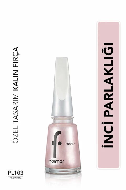 Flormar سدفلی براق اوجی (صورتی) - لعاب ناخن مرواریدی - Pl103 Pink Pear