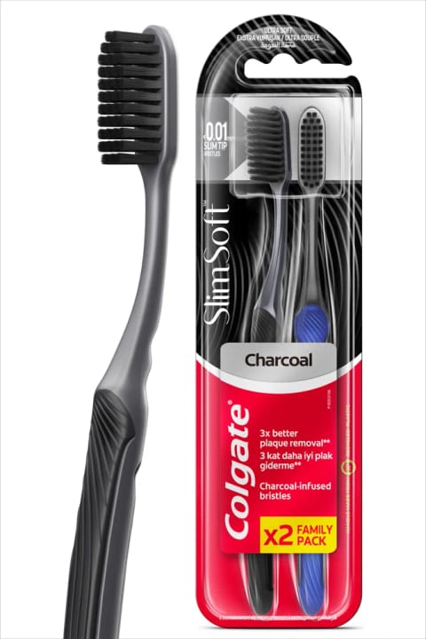 Colgate میکرو نازک زغالی تمیزکننده حساس مسواک نرم 1+1 مراقبت دهان...
