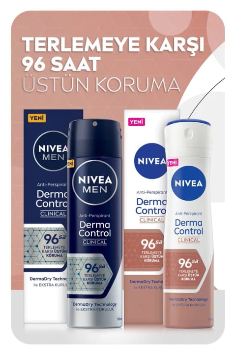 NIVEA Derma Control Clinical زنانه اسپری ضد تعریق - محافظت فوق العاده 96 ساعته - 150 میلیلیتر