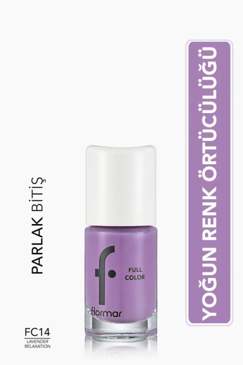 Flormar رنگ ناخن براق با پیگمنت بالا - Full Color Nail Enamel - Fc14 Lavender Rel...