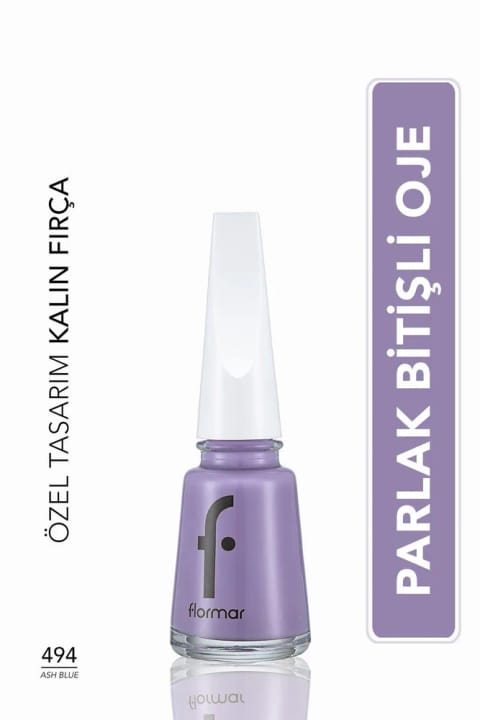 Flormar کلاسیک لاک ناخن با براقیت بالا و پیگمنت قوی - Nail Enamel -494 Ash Blu...