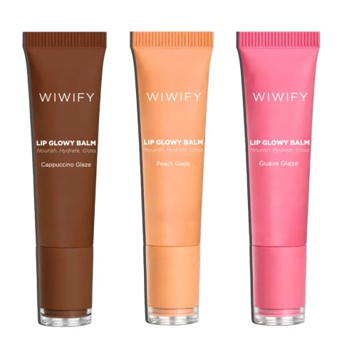 Glowy Trio, Lip Glowy Balm (Guava + Cappuccino + Peach Glaze) | E Vitamin, Squalane, Ceramide