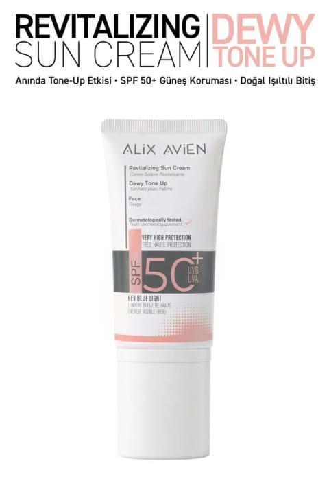 Alix Avien Aydınlık Görünüm Yüksek UVA/UVB Korumalı SPF50+ Güneş Kremi - Revi...