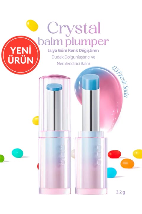 CLIO بالم حجمدهنده و تغییر رنگدهنده لب بر اساس حرارت Crystal Balm Plump — 03 Soda