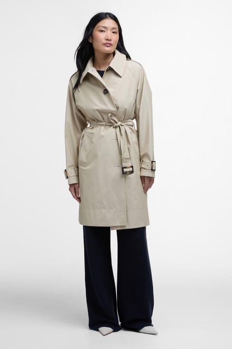 کاپشن ضدآب Barbour Maia SN11 رنگ Light Sand/Rosemary Tartan