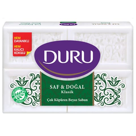 Duru Saf & Doğal کلاسیک صابون قالبی سفید 4x150 گرم
