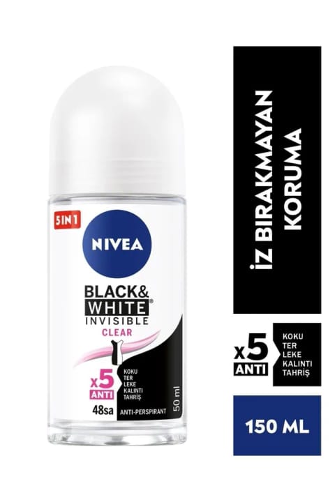 NIVEA رولآن نامرئی مشکی و سفید زنانه ۵۰ میلیلیتر