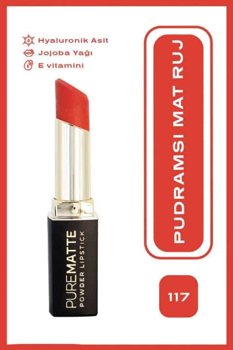 Golden Rose Pure Matte Powder Lipstick No:117 - رژ لب مات پودری