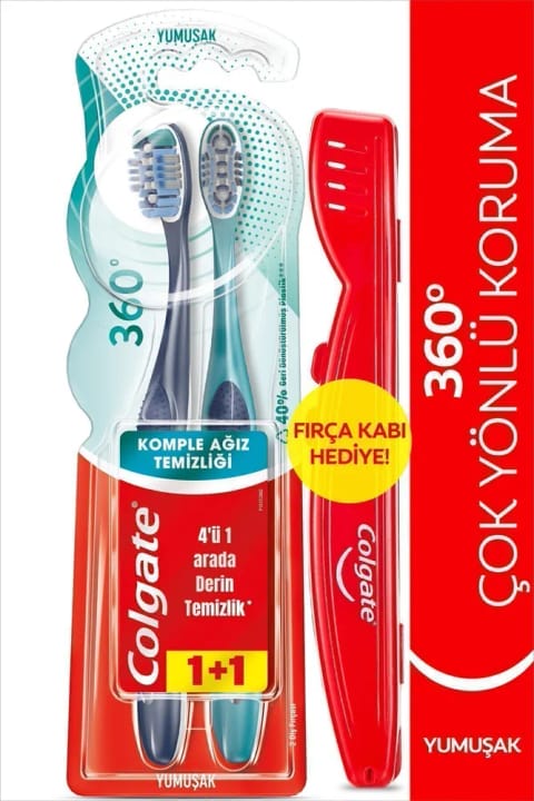 Colgate 360 مسواک نرم برای پاکسازی کامل دهان 1+1