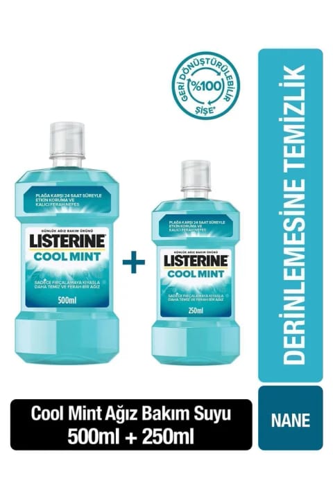 لیسترین کول مینت دهان‌شویه 500 میلی‌لیتر ×3 + 250 میلی‌لیتر ×3