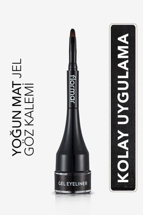 Flormar خط چشم ژلهای مات با برس مخصوص و رنگدانه بالا - 001