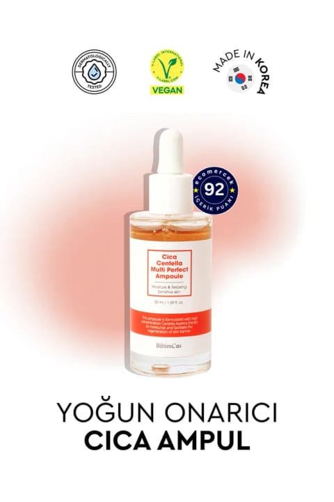 آمپول مولتی پرفکت Bibimcos Cica Centella 50ml - تسکیندهنده و آبرسان پوست