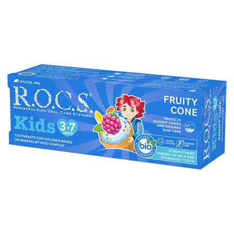 خمیردندان کودکان راکس Kids 3-7 سال طعم میوه (45 گرم)